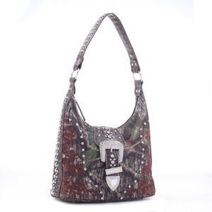 Brand new Camo Handbag with Rhinestone Buckle Accent Cowgirl Fashion Trendy
